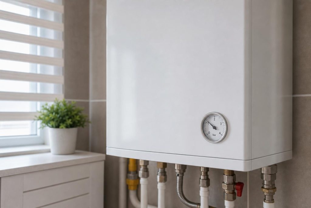 Kombi su basıncı kontrolü için kapalı cihazın basınç göstergesi